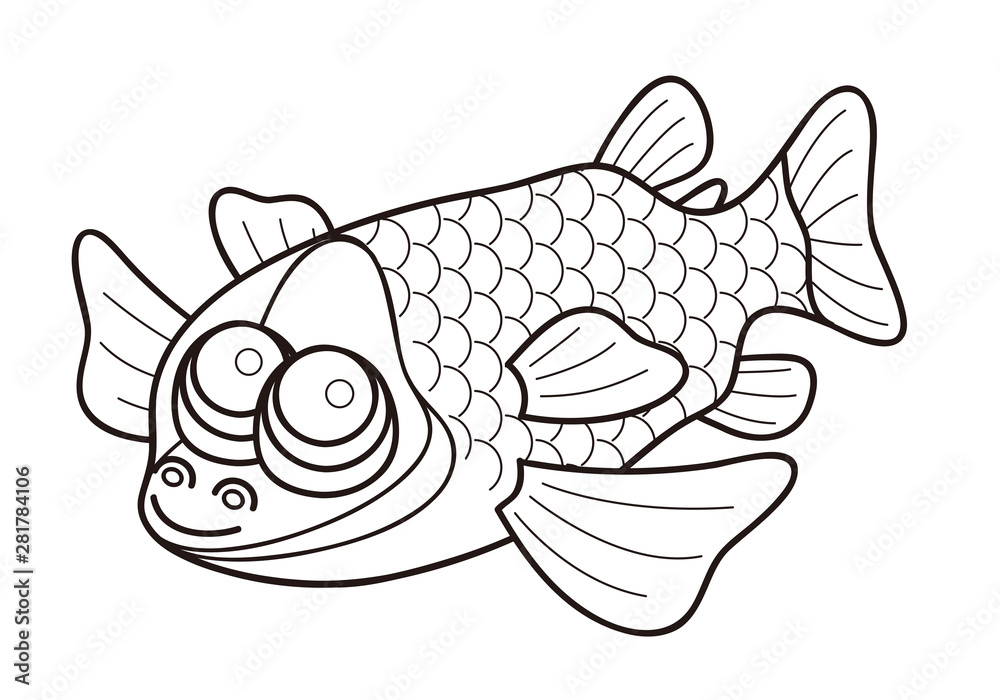 デメニギス Barreleye 深海魚 キャラクター ぬりえ イラスト Stock イラスト Adobe Stock