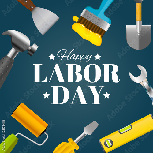 Happy Labor Day Poster Vector Illustration