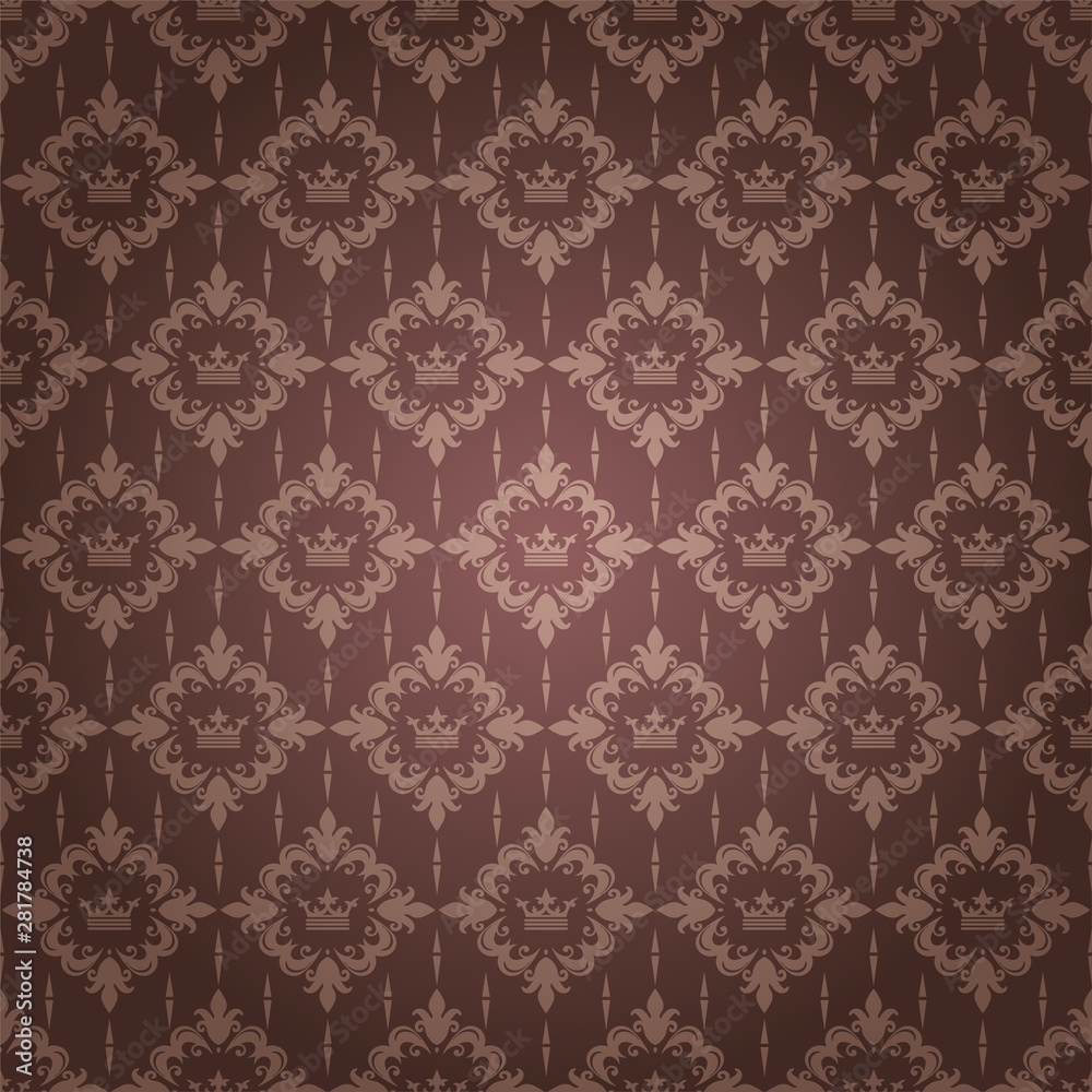 Decorative pattern in royal style, wallpaper texture, vector graphics