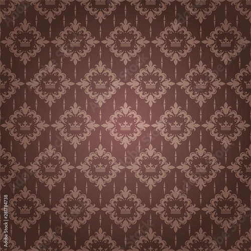 Decorative pattern in royal style, wallpaper texture, vector graphics