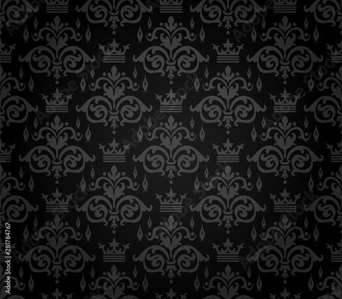 Dark black royal background for your design