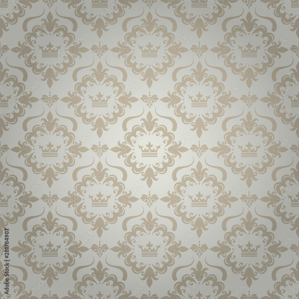 Silver background wallpaper. Royal pattern