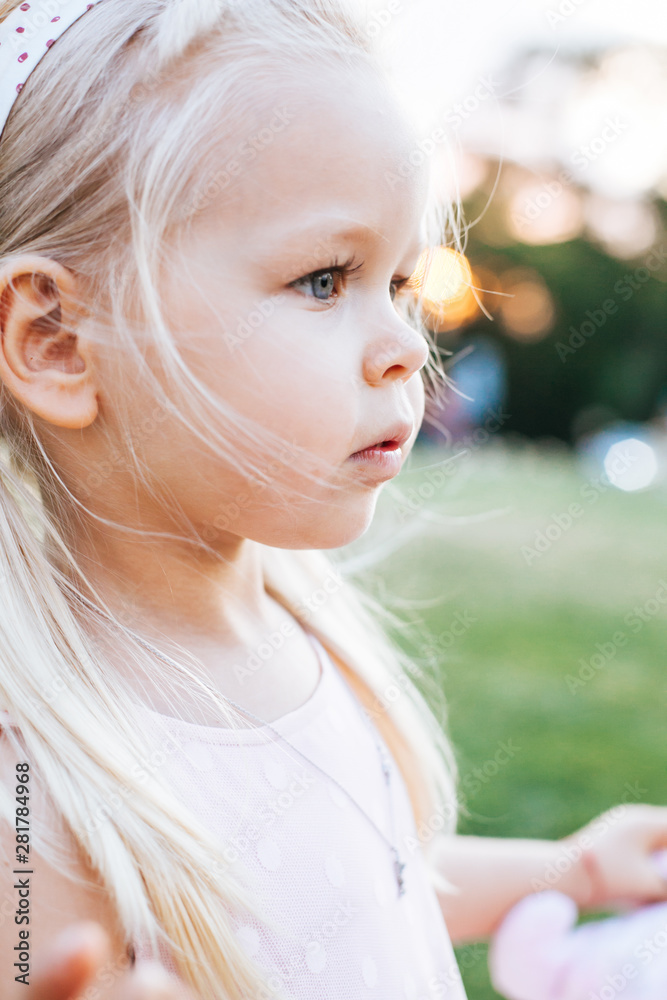 Portrait of Toddler Child with big adorable eyes
