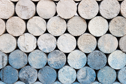 Cylinder shape concrete bricks storage for testing
