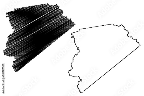 Houston County, Texas (Counties in Texas, United States of America,USA, U.S., US) map vector illustration, scribble sketch Houston map