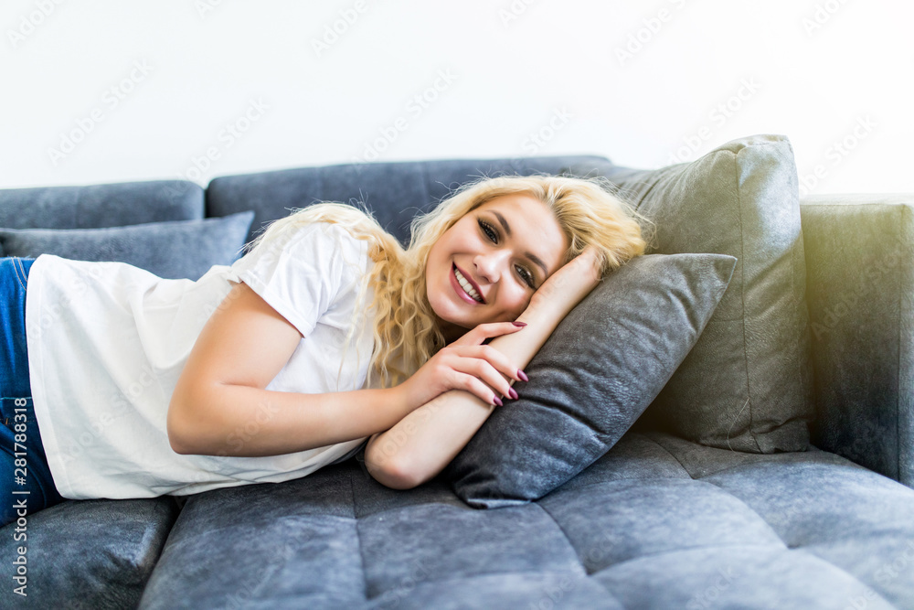 Beautiful young woman sleeping and seeing sweet dreams. Beautiful young woman sleeping and seeing sweet dreams.