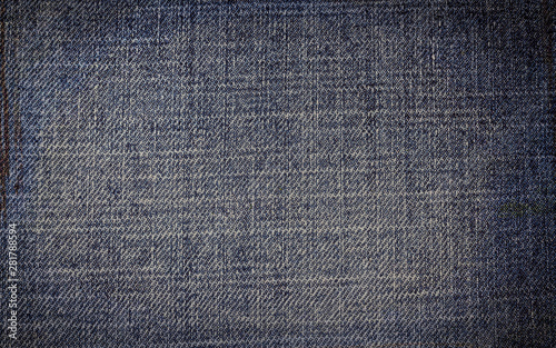  Blue classic denim fabric. Texture of linen cloth