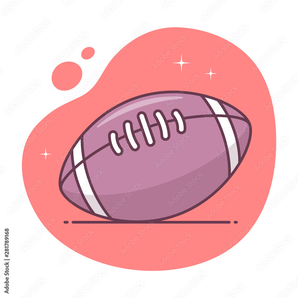 American Football ball icon vector illustration in monoline / line art style American Football ball icon vector illustration in monoline / line art style