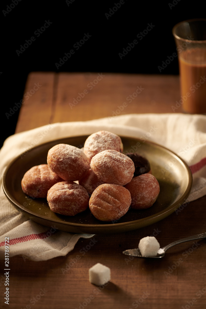 Homemade donuts with sugar Homemade donuts with sugar