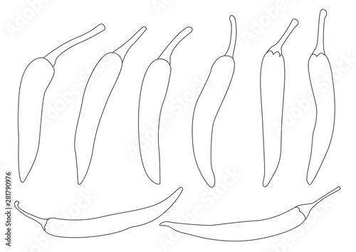 Line chilli pepper on white background illustration vector