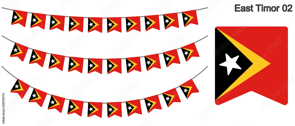 Obraz premium 東ティモールの国旗のガーラーンド ベクターデータ（bunting garland）