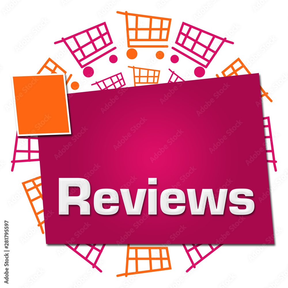 Naklejka premium Reviews Shopping Carts Circular Pink Orange