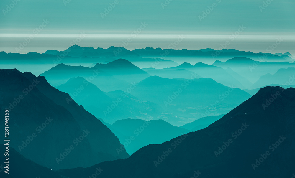 Berchtesgadner Alpen, Nebel, Berge, Sonnenaufgang