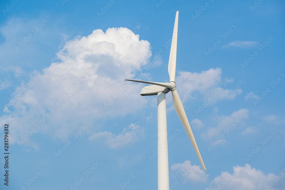 wind mill or also wind-turbine on wind in rotation to generate electricity energy,Wind turbine against deep blue sky,Conservation and sustainable energy concept. wind mill or also wind-turbine on wind in rotation to generate electricity energy,Wind turbine against deep blue sky,Conservation and sustainable energy concept.