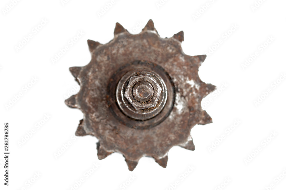 Sprocket isolated on white background.Copy space