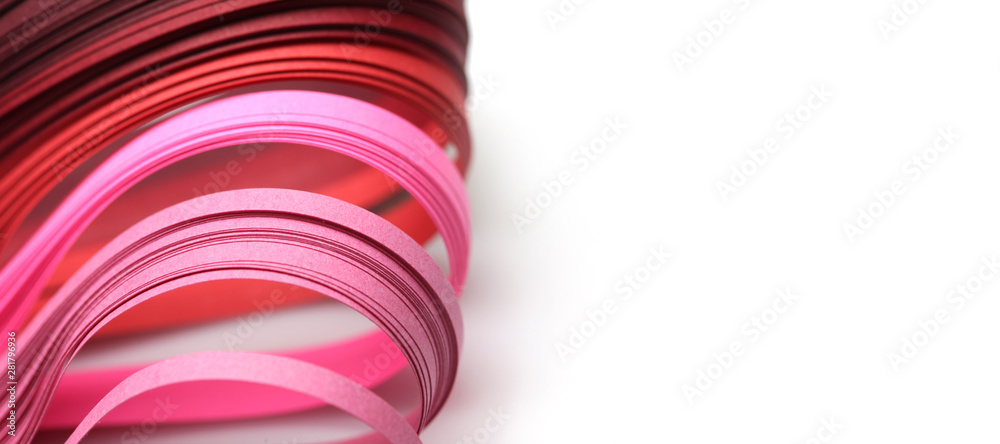 Abstract color wave curl red and pink strip paper background. Abstract color wave curl red and pink strip paper background.