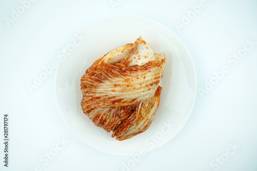 korean traditional cuisine, Kimchi on white background