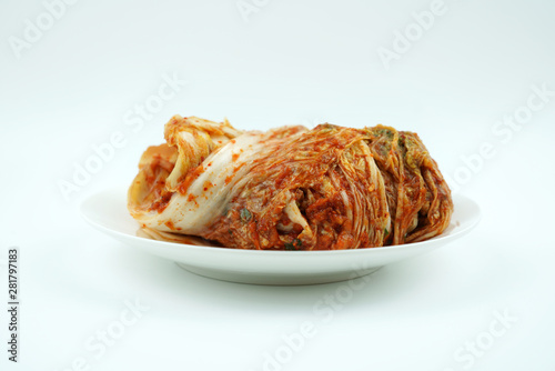 korean traditional cuisine, Kimchi on white background © LHG
