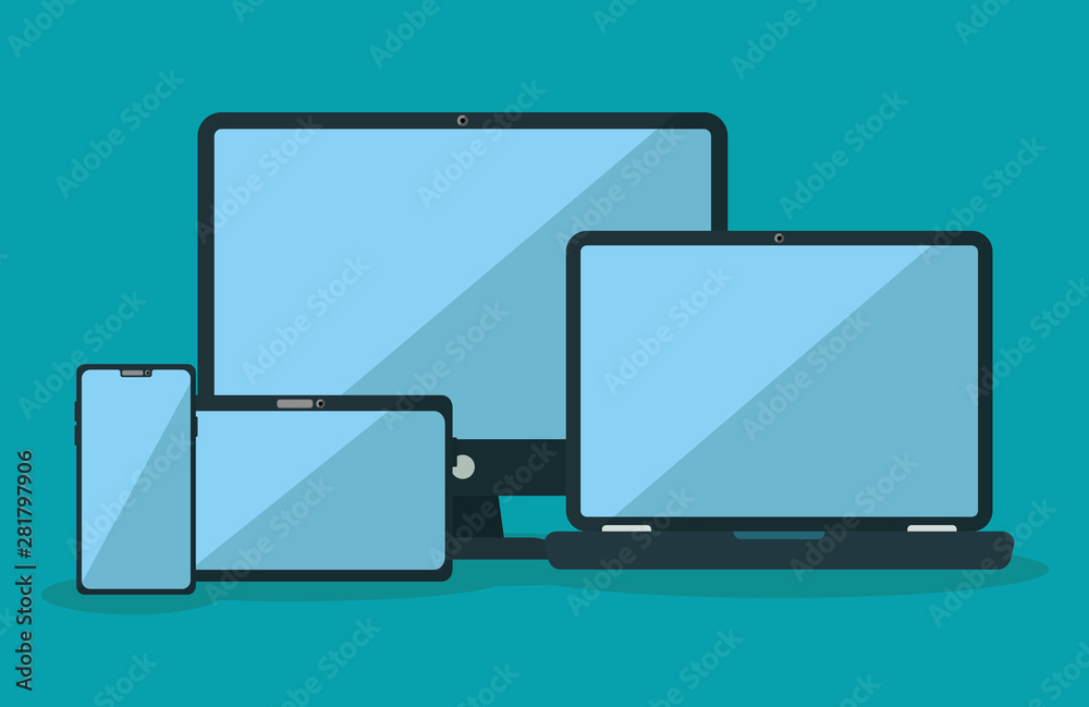 social network media flat design social network media flat design