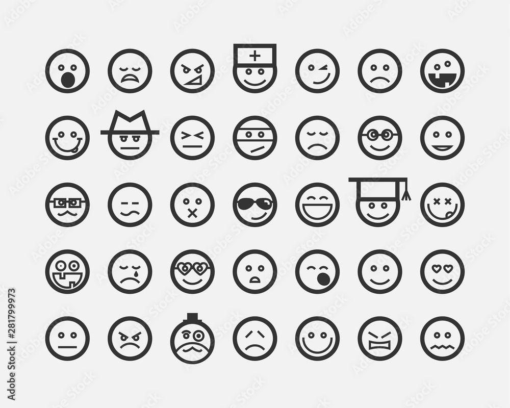 Big set smiles faces. Collection smile icon vector symbol. Smiley face cartoon character. Big set smiles faces. Collection smile icon vector symbol. Smiley face cartoon character.