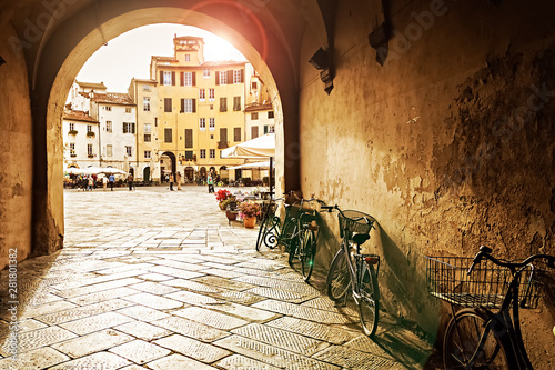 Sunset in Lucca, Italy photo
