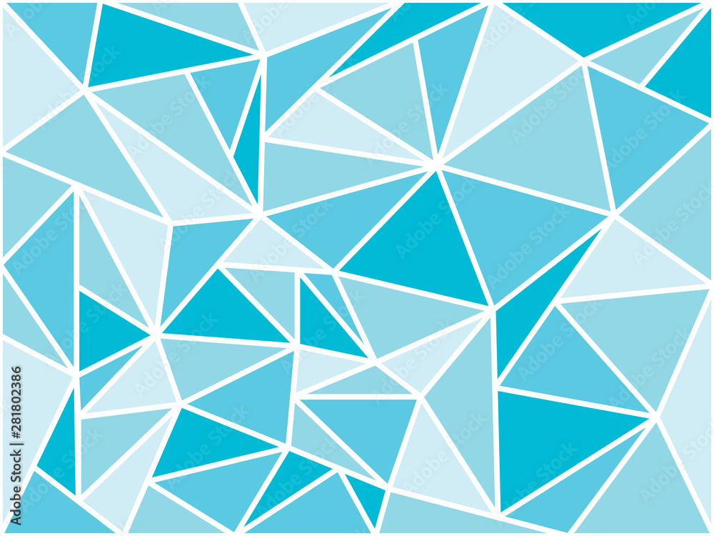 abstract geometric background with triangles, blue horizontal wallpaper, low poly style