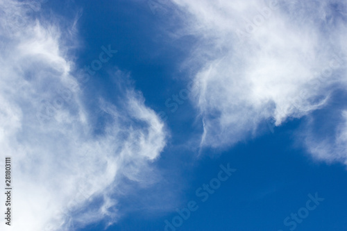 White cloudy with blue sky background © yursavieno