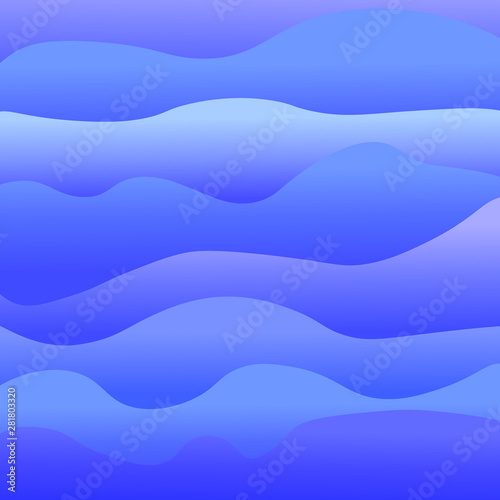 Vector illustration. Bright  simple illustration of sea waves. Beautiful marine illustration. 