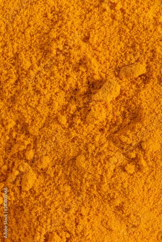 Macro close-up of turmeric powder