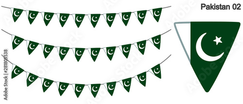 パキスタンの国旗のガーラーンド　ベクターデータ（bunting garland）