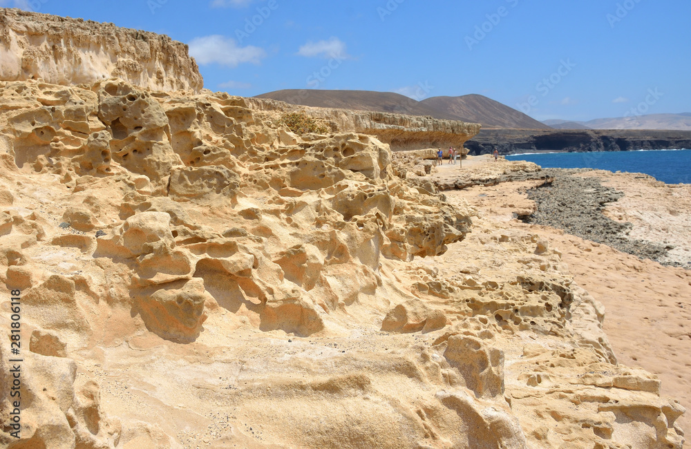 Eroded West Coast in Ajuy, Fuerteventura, in the Canary Islands