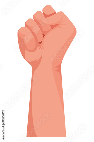 Hand clenched isolated symbol cartoon photo