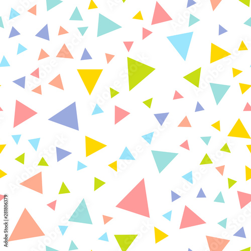 Colorful Repeating Triangle Confetti Background Pattern Vector