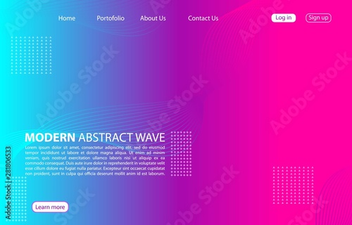 Colorful Modern abstract wave background.Landing page abstract wave design.