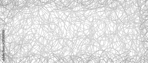 Abstract сhaotic texture. Monochrome wallpaper. Hand drawn dinamic scrawls. Black and white illustration