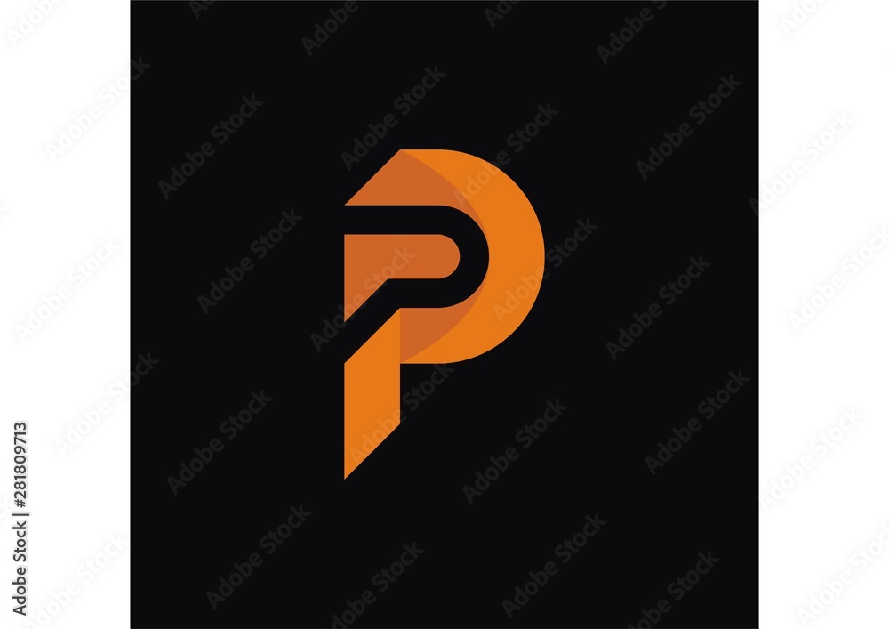 Initial p logo with modern style logo Stock Vector | Adobe Stock