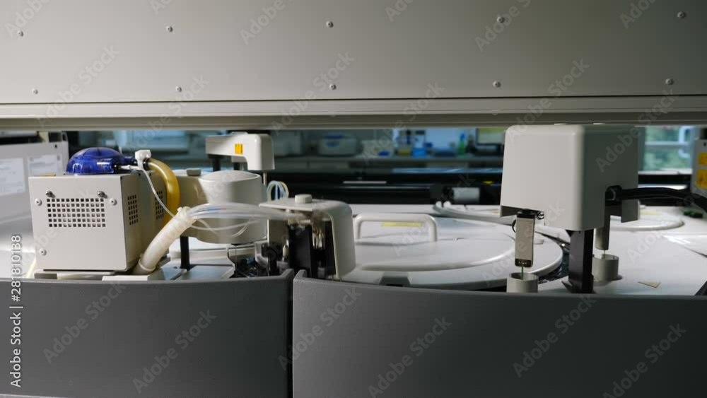 Health concept. Professional medical device does human blood analysis ...