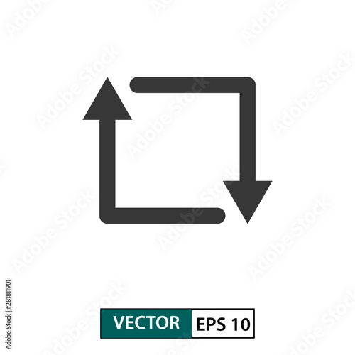 Repost vector icon. isolated on white. Vector illustration EPS 10