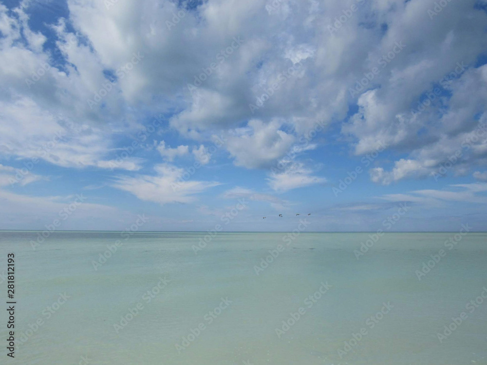 Serene, calm, colorful day by the beach, Sanibel Island, Florida