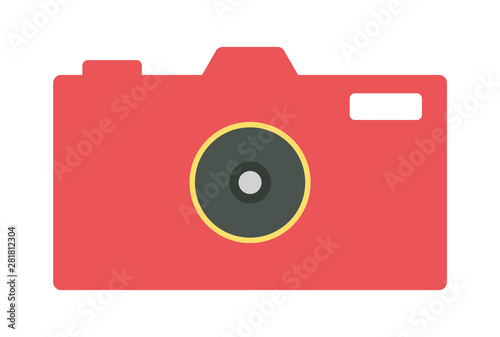 Camera icon, flat photo camera vector isolated. Modern simple snapshot photography sign. Instant Photo internet concept. Trendy symbol for website design, web button, mobile app - vector