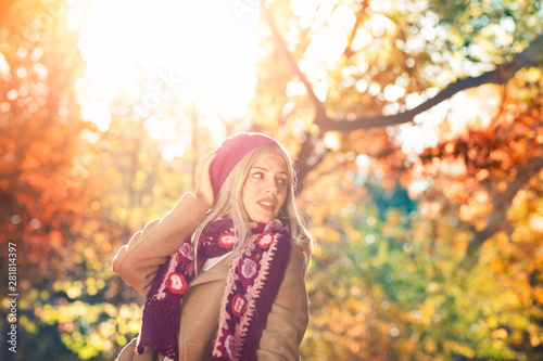 Beautiful stylish woman in autumn outfit
