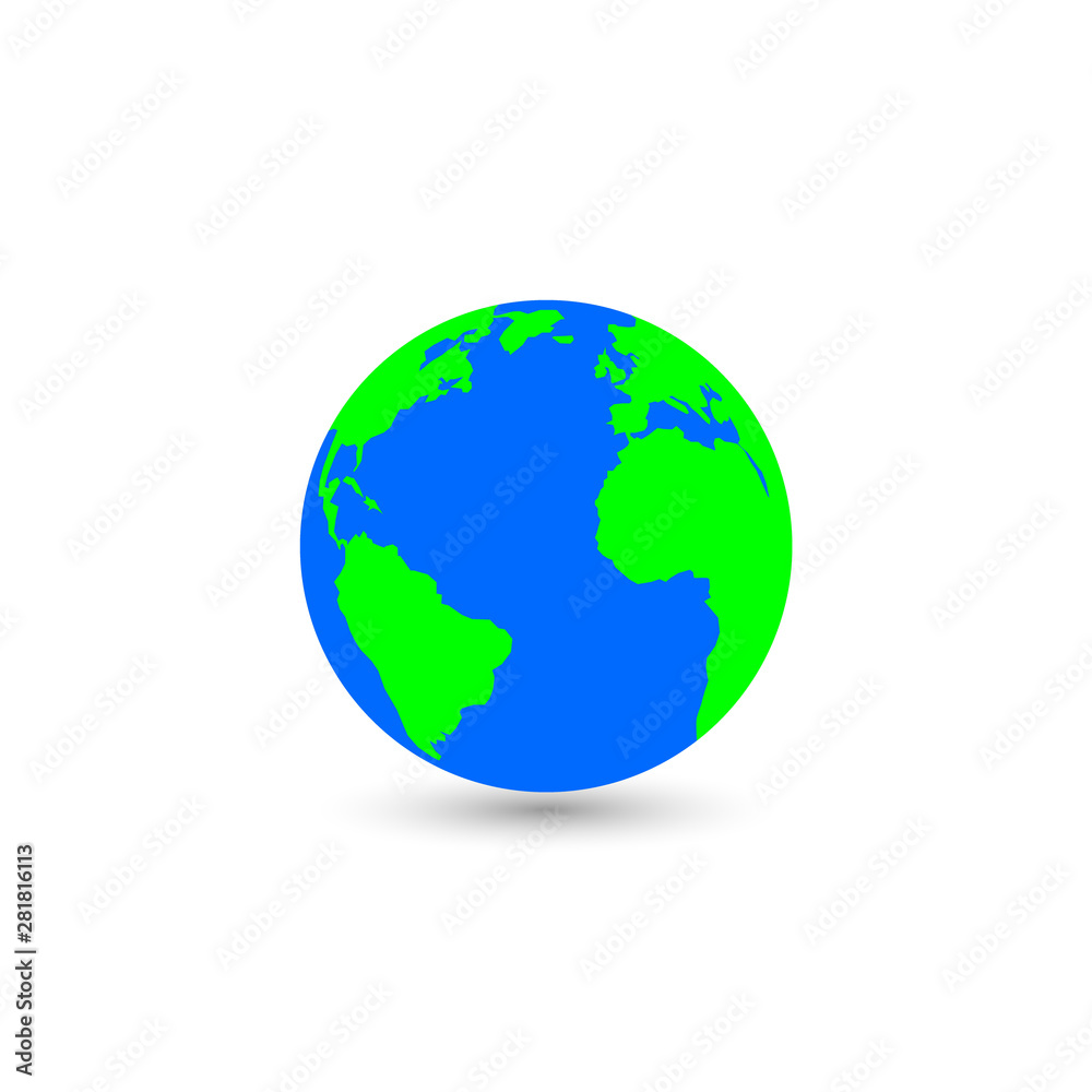 Earth planet isolated icon on a white background.