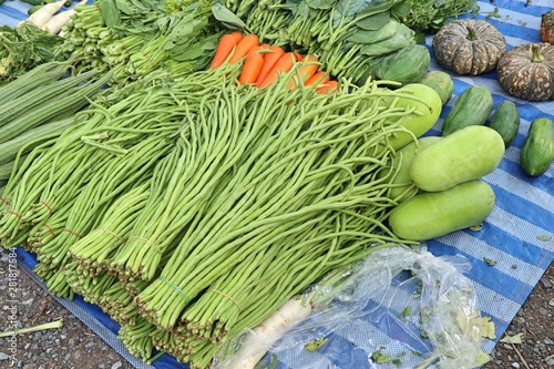 Shops selling vegetables at the market