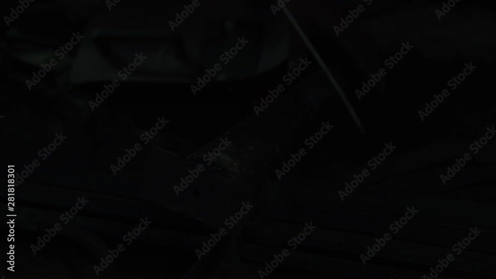 Sparkles from welding gas torch, tilt close up Sparkles from welding gas torch, tilt close up