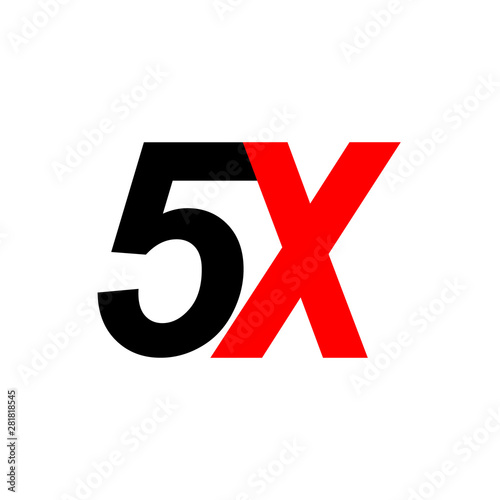 5x sign icon.