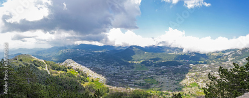 panoramic view of montenegro mointains lovcen national park