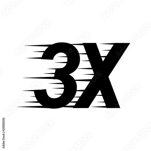 3x sign icon.