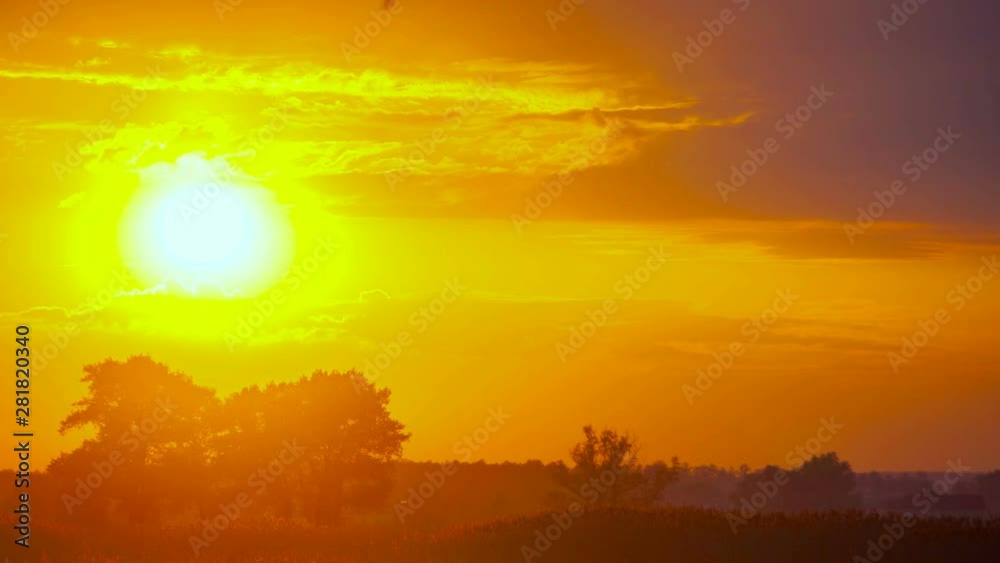 Golden sunrise with dramatic cloudscape over the lake video Golden sunrise with dramatic cloudscape over the lake video