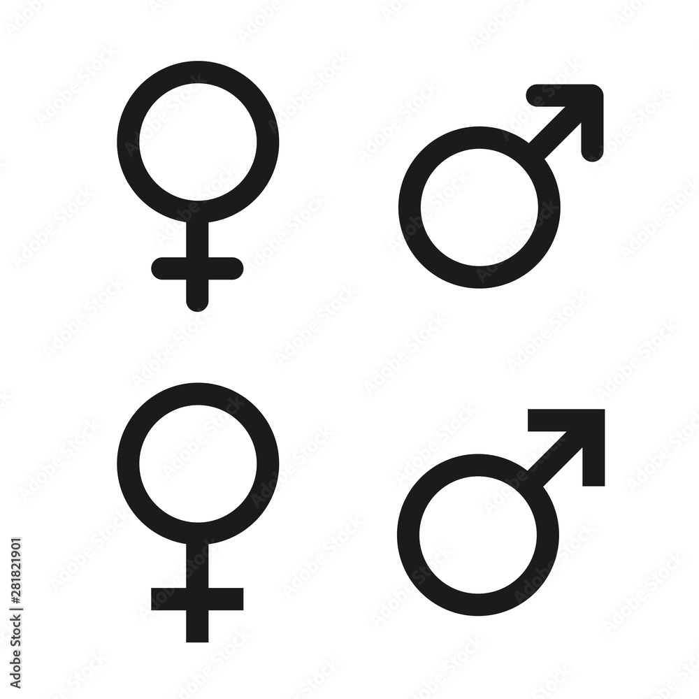 Male and female symbol set . Vector illustration Male and female symbol set . Vector illustration