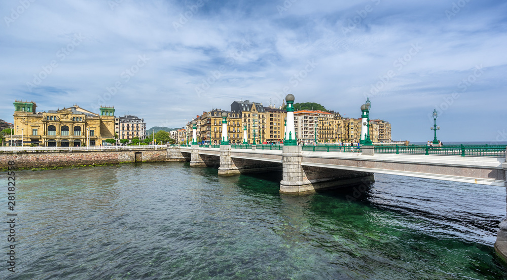 Zurriola bridge in San Sebastian Spain